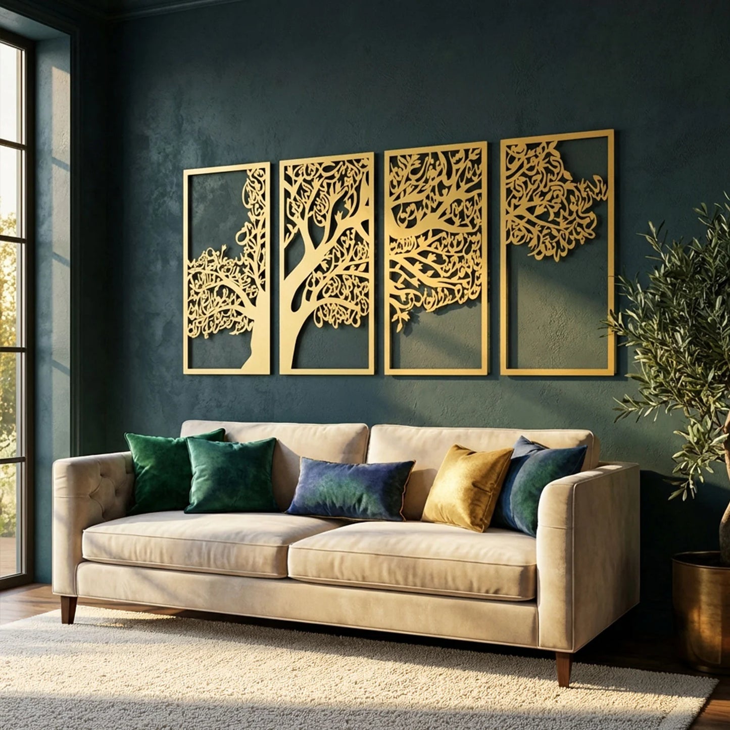 Metal Tree of Surahs (4 Quls) Islamic Wall Art Set of 4