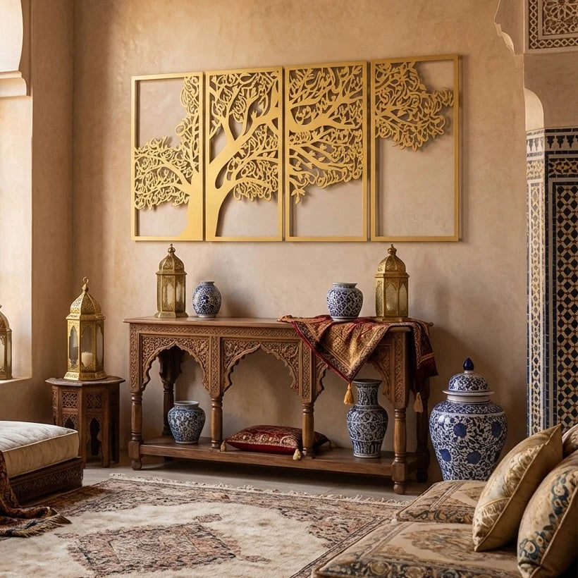 Metal Tree of Surahs (4 Quls) Islamic Wall Art Set of 4