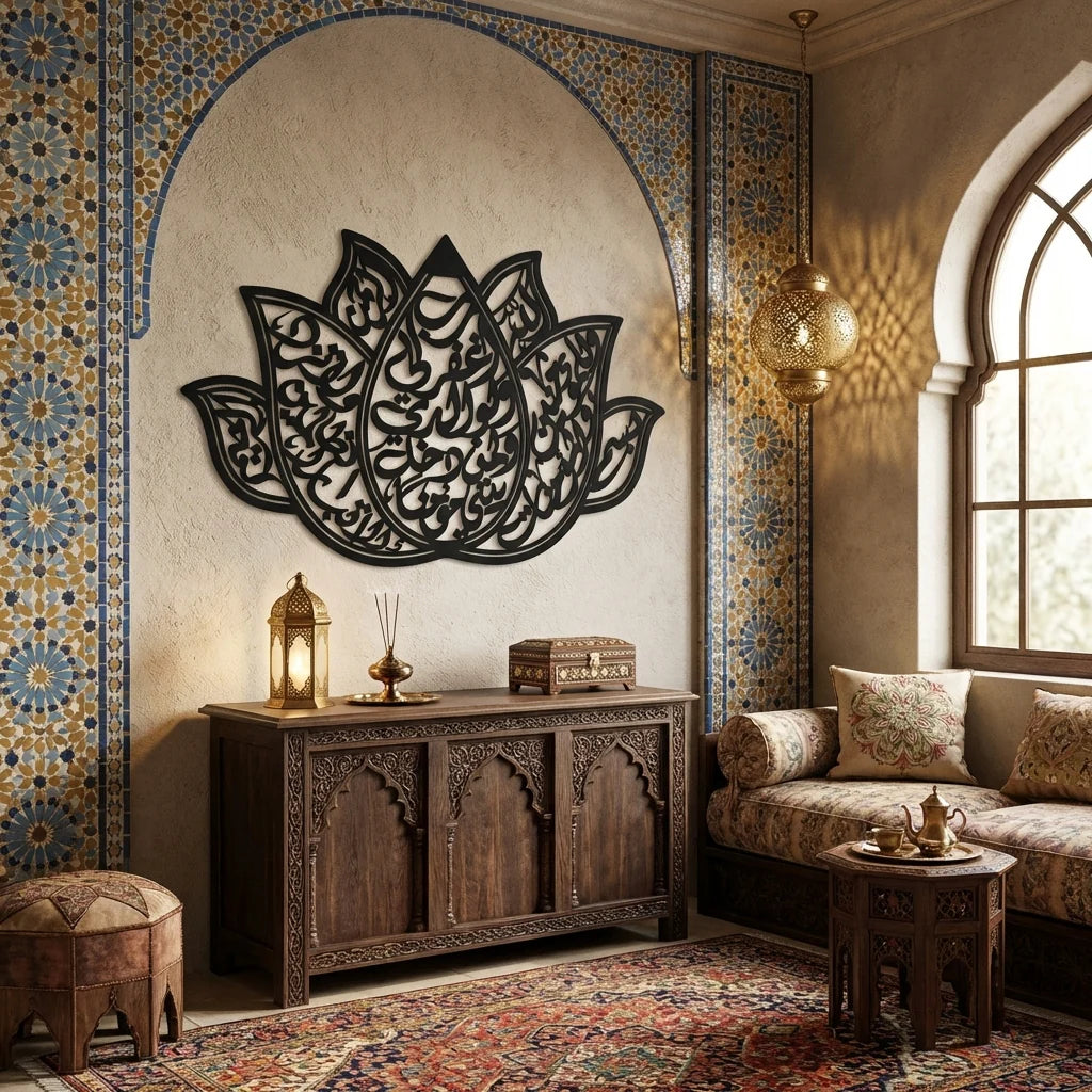 Dua of Prophet Nuh Written Metal Islamic Wall Art (Surah Nuh, Verse 28)
